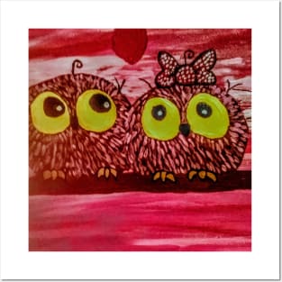 Owls in love Posters and Art